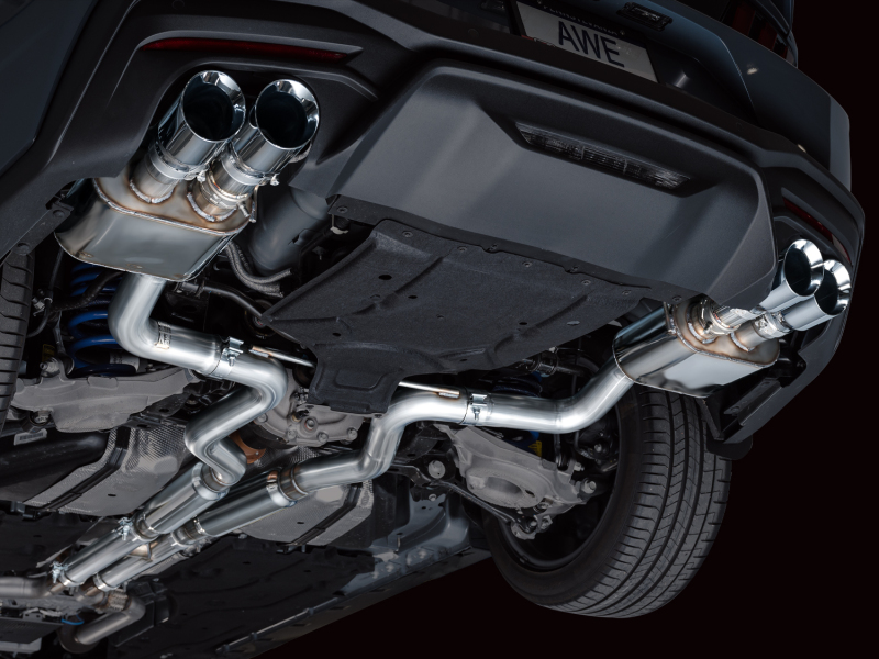 AWE 2024 Ford Mustang GT Fastback S650 RWD SwitchPath Catback Exhaust w/ Quad Chrome Silver Tips - Image 17