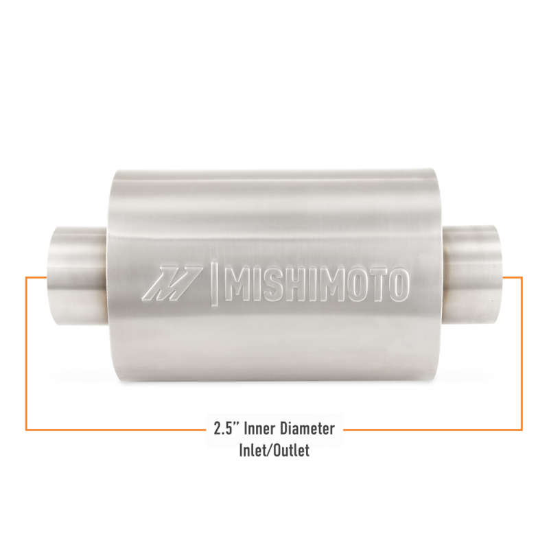 Mishimoto Universal Resonator with 2.5in Inlet/Outlet - Brushed - Image 2
