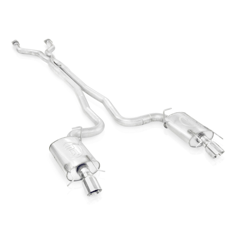 Stainless Works 2009-15 Cadillac CTS-V Wagon 3in Catback System X-Pipe Chambered Mufflers 4in Tips - Image 2
