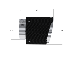 MBRP Universal Carbon Fiber Tip, 3in. ID./5in. OD./ 6.13in L. Angle Cut Dual Wall
