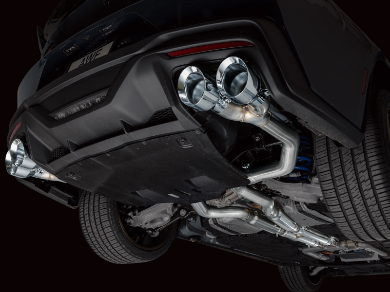 AWE 2024 Ford Mustang Dark Horse S650 RWD Track Edition Catback Exhaust w/ Quad Chrome Silver Tips - Image 15