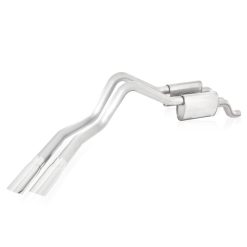 Alternative view of Stainless Works 2010-14 Raptor Exhaust 3in Chambered Mufflers Exits Behind Passenger Rear Tire