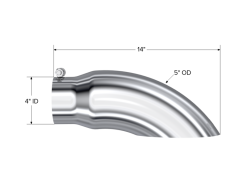 MBRP Universal Tip 5 O.D. Turn Down 4 inlet 14 length - Image 4