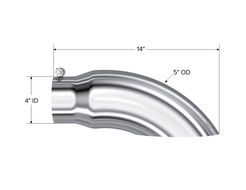 MBRP Universal Tip 5 O.D. Turn Down 4 inlet 14 length - Image 4