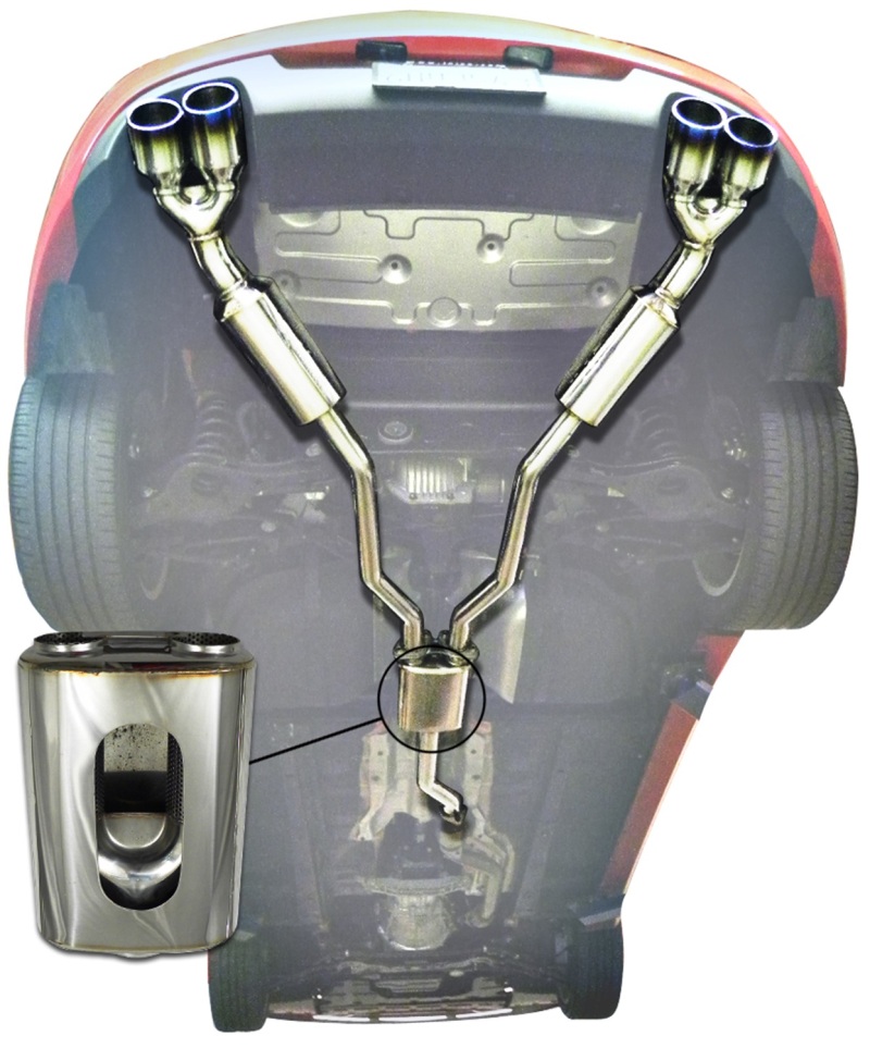 Injen 10-13 Hyundai Genesis Coupe 2.0L(t) 4cyl SS Exhaust w/ 76mm Y-Pipe Resonator/Molded SS Flanges - Image 7
