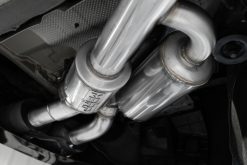 MBRP 2022 Kia Stinger 3.3L T304 SS Cat-Back Exhaust- Dual Split Rear Quad Outlet Uses Factory Bezels - Image 4