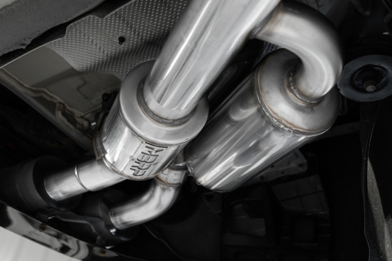 MBRP 2022 Kia Stinger 3.3L T304 SS Cat-Back Exhaust- Dual Split Rear Quad Outlet Uses Factory Bezels - Image 4