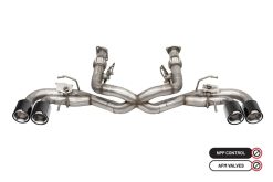 Corsa 20-23 Chevrolet Corvette C8 RWD 3in Valved Cat-Back Delete w/ NPP w/4.5in CF Polished Tips - Image 4