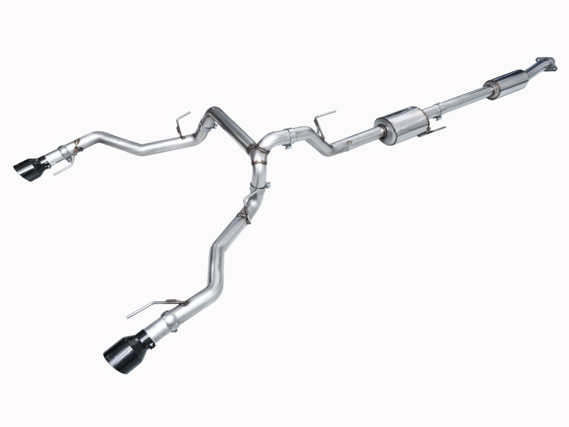 AWE Tuning 2021+ Ford F-150 Tremor (w/ Bumper Cutouts) 0FG Resonated Catback - Diamond Black Tips