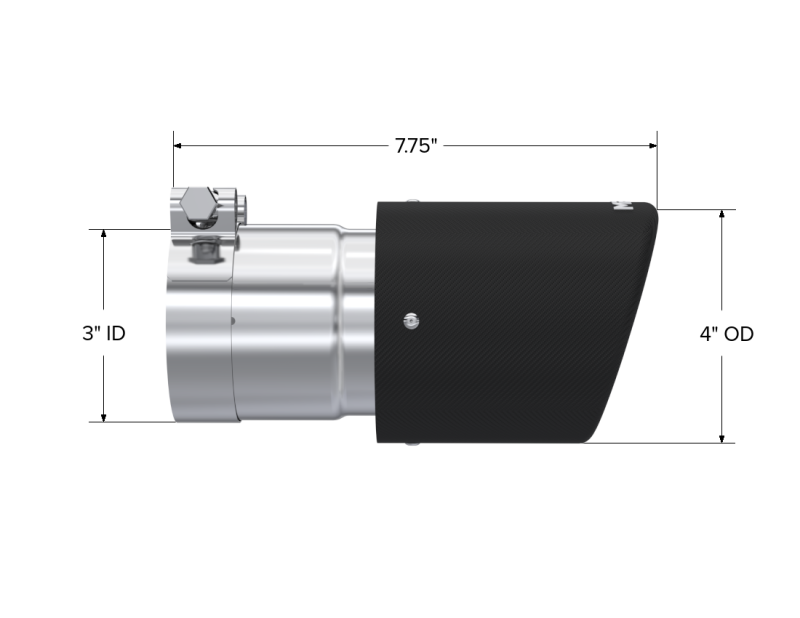 MBRP Universal Carbon Fiber Tip 4in OD/3in Inlet/7.7in L - Image 6