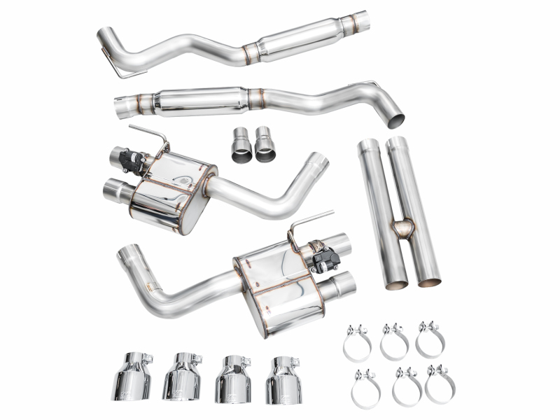 AWE 2024 Ford Mustang GT Fastback S650 RWD SwitchPath Catback Exhaust w/ Quad Chrome Silver Tips - Image 14