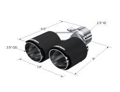 MBRP Universal Carbon Fiber Dual Tip 3.5in OD/2.5in Inlet - Image 4