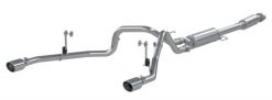 Alternative view of MBRP 2021+ F-150 2.7L/ 3.5L Ecoboost, 5.0L 3in Cat Back 2.5in Dual Split Rear