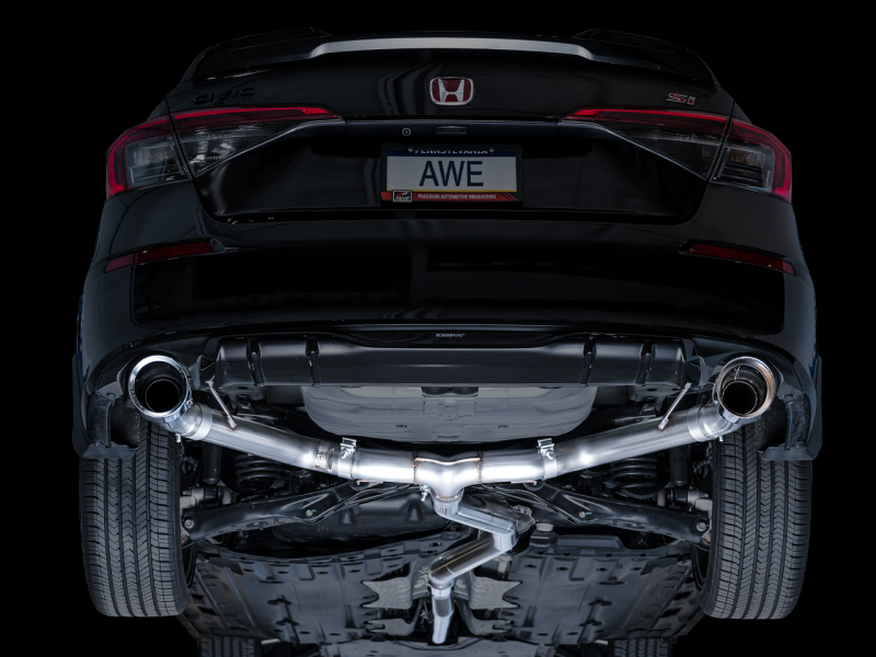 AWE Tuning 22+ Honda Civic Si/Acura Integra Track Edition Catback Exhaust - Dual Chrome Silver Tips - Image 14
