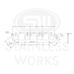 Stainless Works Hemi 5.7L Round Port Header 304SS Exhaust Flanges 1-3/4in Primaries