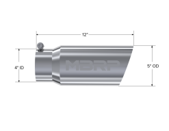 MBRP Universal Tip 5 O.D. Angled Single Walled 4 inlet 12 length - Image 4