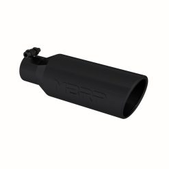 MBRP Universal Tip 4in O.D. Angled Rolled End 2.5in inlet 12in length Black - Image 2