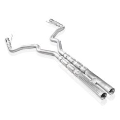 Alternative view of Stainless Works 2015-16 Mustang GT 3in Catback H-Pipe Retro Chambered Mufflers 3in Cores