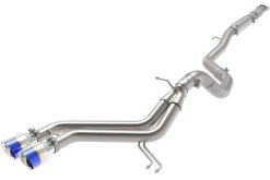 Alternative view of aFe Takeda 2-1/2in to 3in SS-304 Cat-Back Exhaust w/ Blue Flame Tips 13-17 Hyundai Veloster L4-1.6L