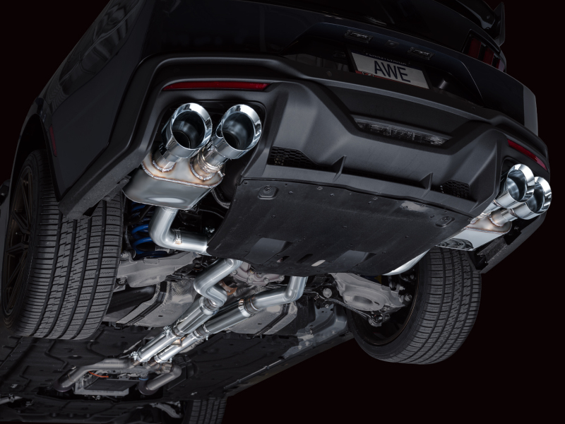 AWE 2024 Ford Mustang Dark Horse S650 RWD SwitchPath Catback Exhaust w/ Quad Chrome Silver Tips - Image 16
