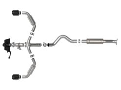 aFe 23-24 Toyota GR Corolla L3 1.6L (t) Gemini XV 3in to 2-1/2in Cat Back Exhaust w/ Black Tips - Image 3