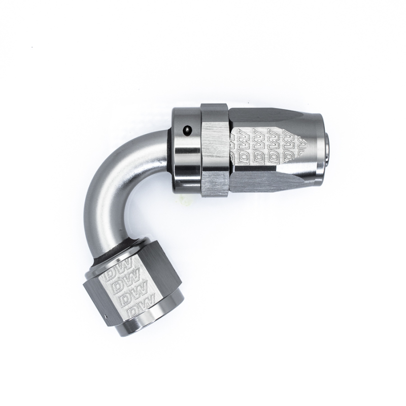 DeatschWerks 8AN Female Swivel 120-Degree Hose End CPE - Anodized Titanium - Image 3