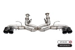 Corsa 20-23 Chevrolet Corvette C8 RWD 3in Track Cat-Back Delete Exhaust w/4.5in CF Black PVD Tips - Image 4