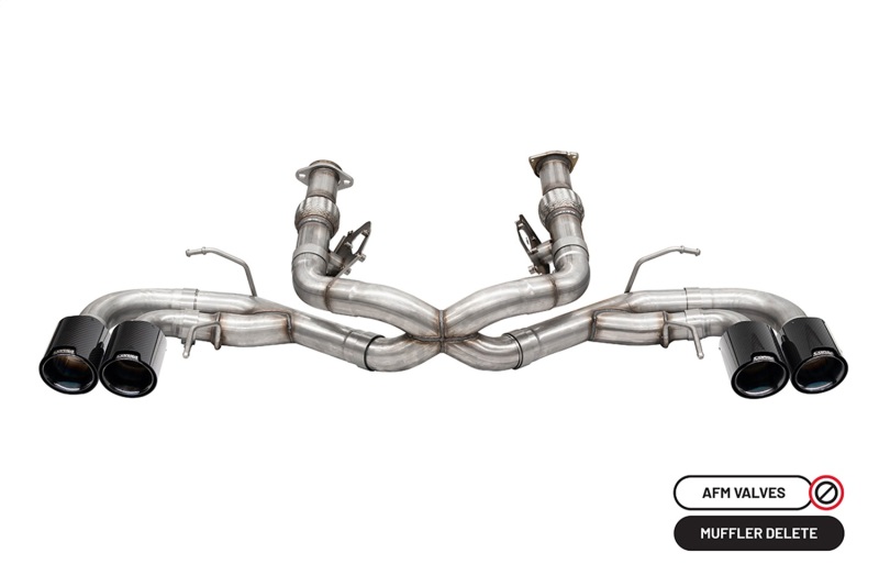 Corsa 20-23 Chevrolet Corvette C8 RWD 3in Track Cat-Back Delete Exhaust w/4.5in CF Black PVD Tips - Image 4