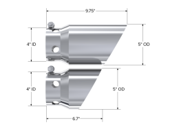 MBRP 2008 Ford F250/350/450 6.4 L 4 inlet 5 Tip Cover Set - 6 and 9 in length - Image 4