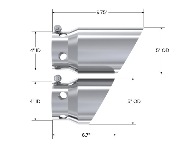 MBRP 2008 Ford F250/350/450 6.4 L 4 inlet 5 Tip Cover Set - 6 and 9 in length - Image 4