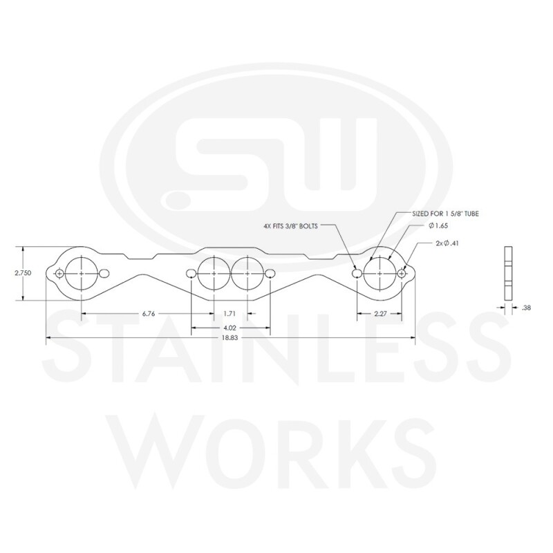 Stainless Works Small Block Chevy Round Port Header 304SS Exhaust Flanges 1-5/8in Primaries - Image 5