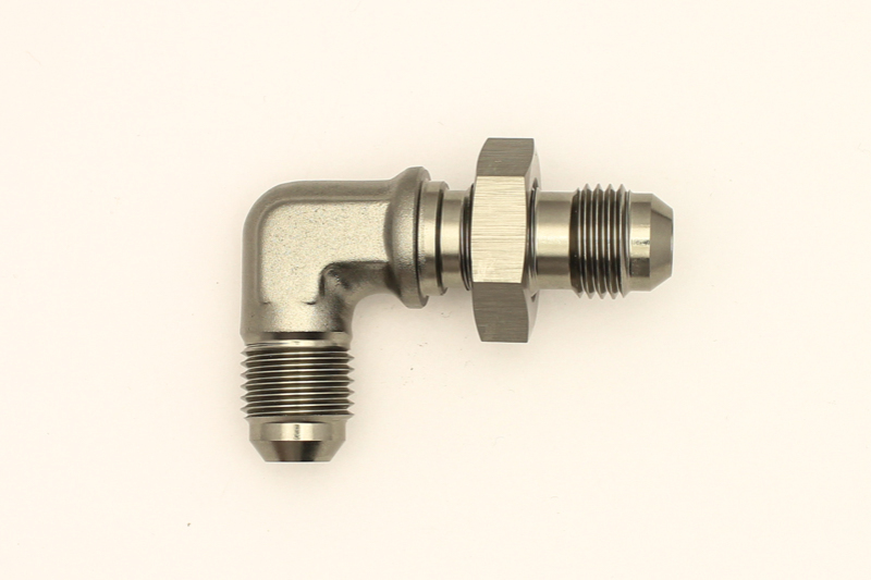 DeatschWerks 6AN Male Flare To 6AN Male Flare Bulkhead Adapter 90-Degree (Incl. Nut) - Image 4