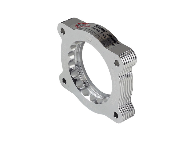 aFe 07-13 Chevrolet Silverado 1500/GMC Sierra 1500 Silver Bullet Throttle Body Spacer - Silver - Image 5