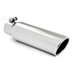MBRP Universal Tip 3.5in OD 2.5in Inlet 12in L Angled Cut Rolled End Clampless No-Weld T304 - Image 3