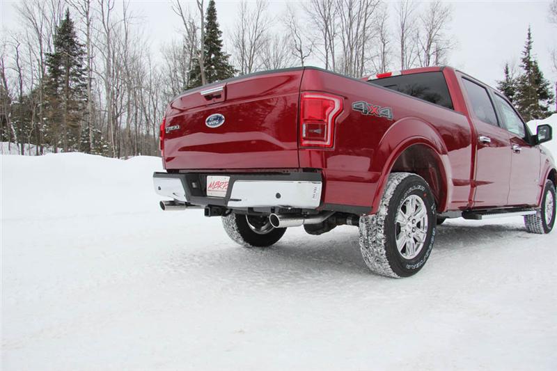 MBRP 2015 Ford F-150 5.0L 3in Cat Back Dual Split Rear Exit T409 Exhaust System - Image 4