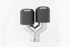 Alternative view of MBRP Universal Carbon Fiber Dual Tip 4in OD/2.5in Inlet