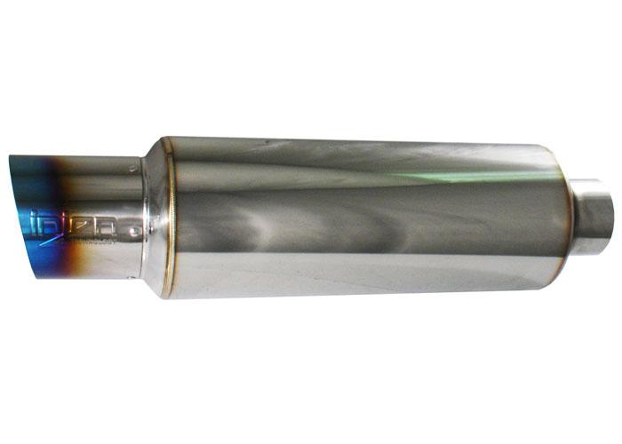 Injen 3.00 Universal Muffler w/Titanium burnt rolled Tip and stainless steel resonated inner wall - Image 2