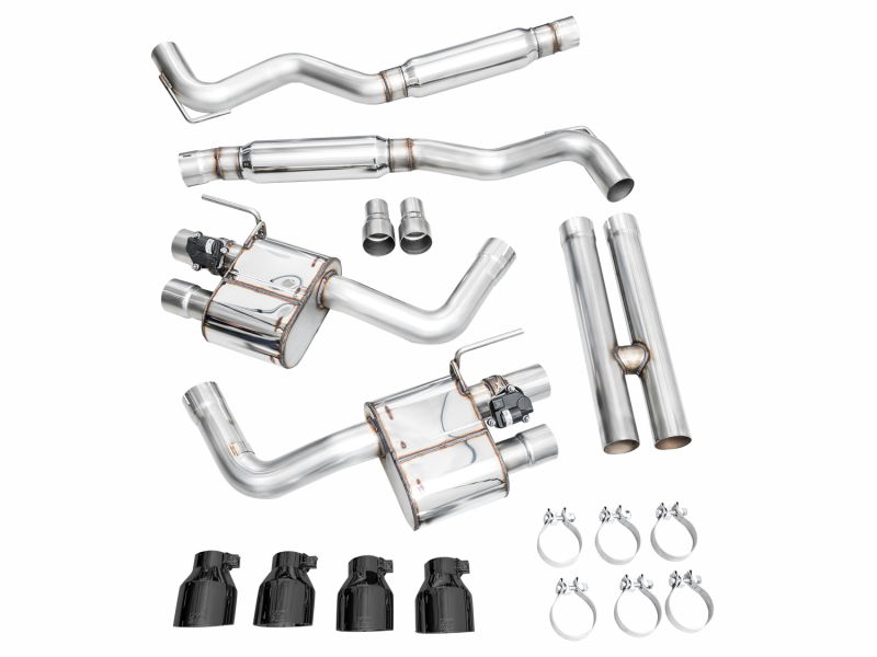 AWE 2024 Ford Mustang GT Fastback S650 RWD SwitchPath Catback Exhaust w/ Quad Diamond Black Tips - Image 14