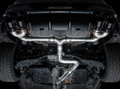 AWE MK8 Volkswagen Golf R 3in Track Edition Quad Exhaust - Diamond Black Tips - Image 14