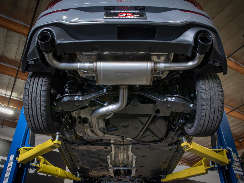 aFe Gemini XV 3in to 2 1/2in 304 SS Cat-Back Exhaust 22-23 Volkswagen GTI (MK8) 2.0L w/ Carbon Tips - Image 7