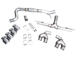 AWE MK8 Volkswagen Golf R 3in Track Edition Quad Exhaust - Chrome Silver Tips - Image 12