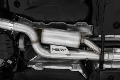 MBRP 2022 Volkswagon Golf R MK8 T304 Stainless Steel 3in Cat-Back, Quad Rear Exit- Carbon Fiber Tips - Image 5