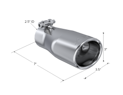 Alternative view of MBRP Universal Tip 3in O.D. Oval 2 inlet 10 length