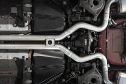 MBRP 18-20 Ford Mustang GT 5.0 w/ Quad Tip Active Exhaust Cat Back Split Rear T304 w/ Carb Fib Tips - Image 6