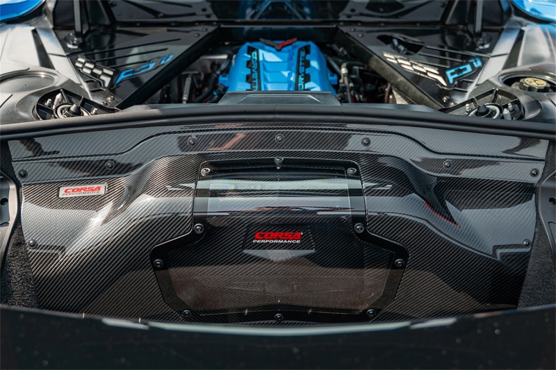 Corsa 2020+ Chevrolet Corvette C8/Z06 Carbon Fiber Air Intake Trunk Panel with Polycarbonate Window - Image 3