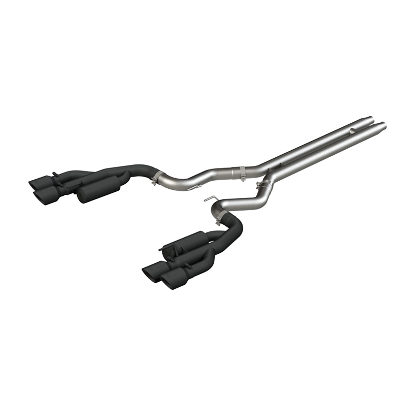 MBRP 18-19 Ford Mustang GT 5.0 3in Cat Back Quad Tip Race Version - Black - Image 2