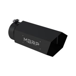 Alternative view of MBRP Universal Hex Tip 5in Inlet 16in Length w/ Logo - Black Coated