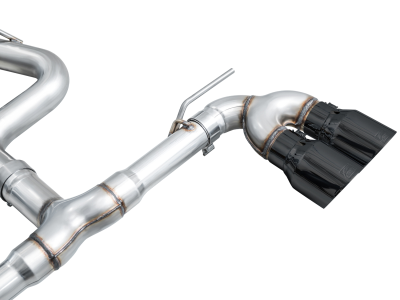 AWE MK8 Volkswagen Golf R 3in Track Edition Quad Exhaust - Diamond Black Tips - Image 10