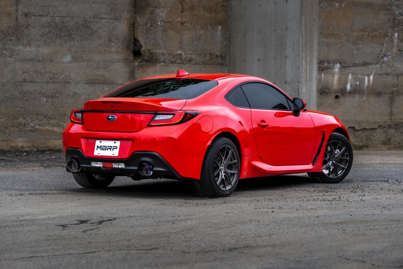 MBRP 2022 Subaru BRZ 2.4L/Toyota GR86 2.4L 2.5in Dual Split Rear Exit w/5in OD Burnt End Tips - T304 - Image 4