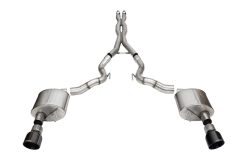 Alternative view of Corsa 2024 rd MustangGT Conv Xtreme Cat-Back Ex.Sys 3.0in Dual Rear Ex w/4.5in Blk PVD ProSeries Tip